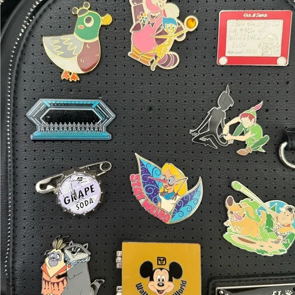 Black Loungefly Mini Backpack (Pins Included) - Picture 2 of 9